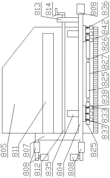 Stacking device of wood board stacking production line