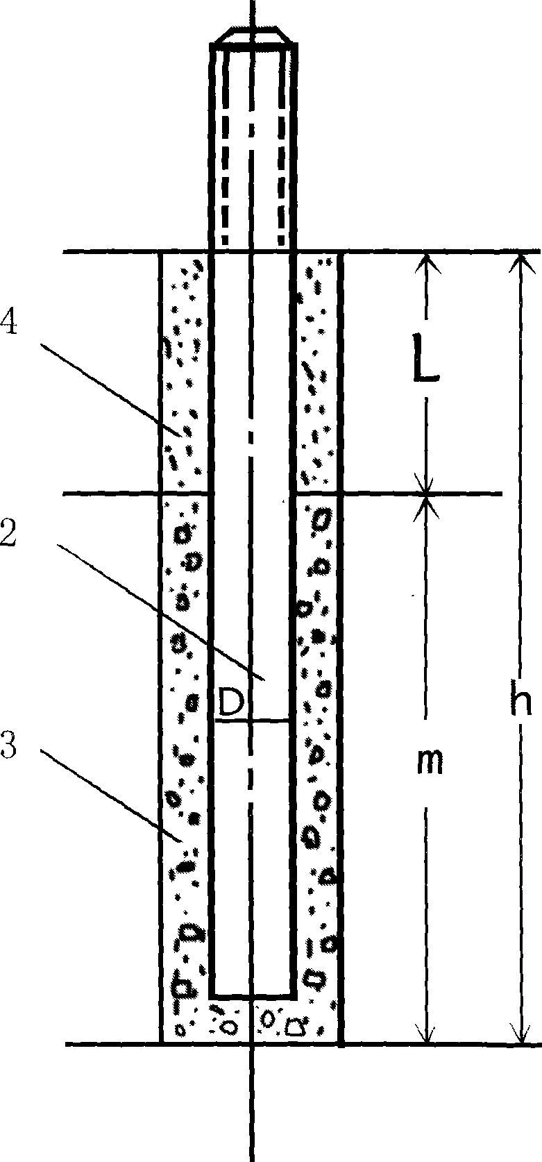 Iron tower foundation of overhead power transmission line severely-weathered rock formation winding anchor rod