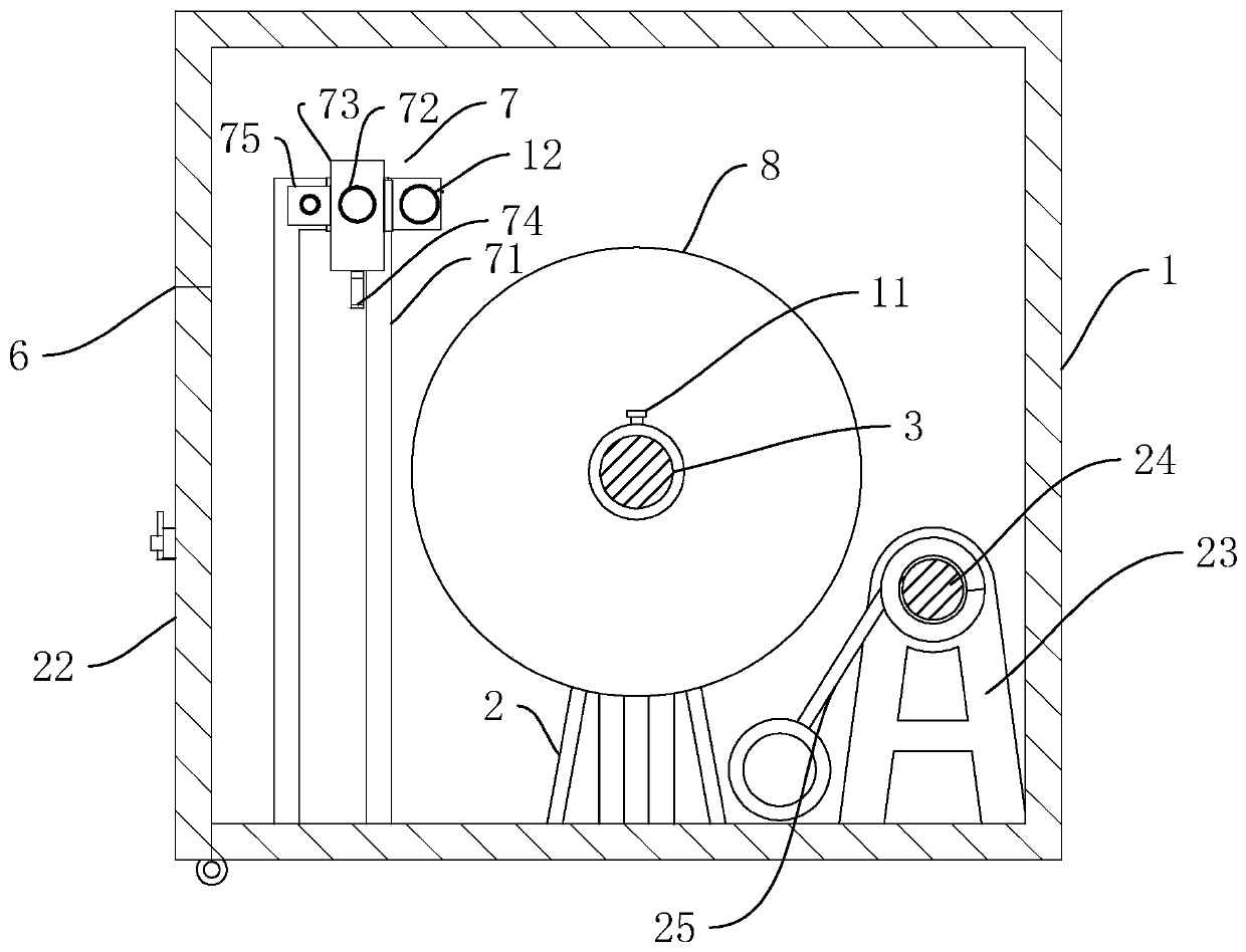 Cable winding and unwinding container and transport vehicle with same