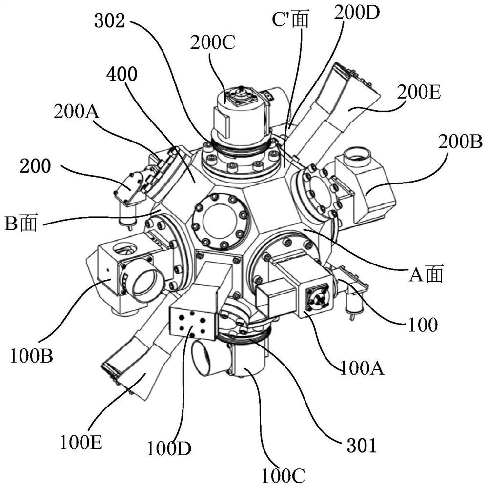 A laser-cooled atomic three-dimensional magneto-optical trap device with dual-beam input