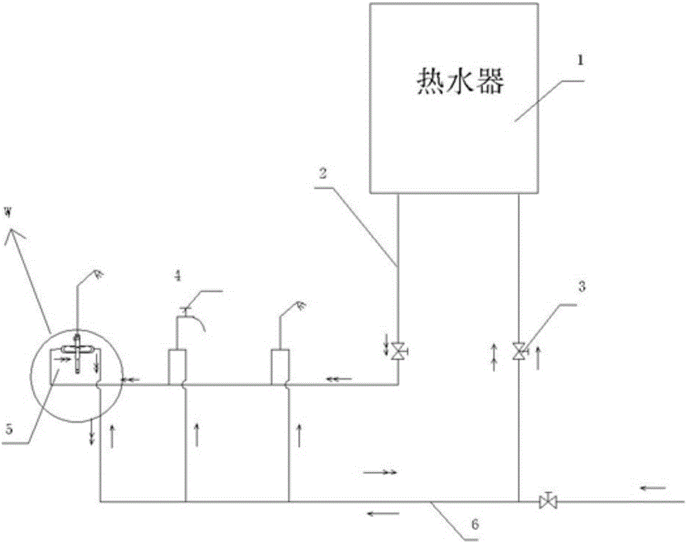 Central hot water one-way valve and central hot water circulating system thereof