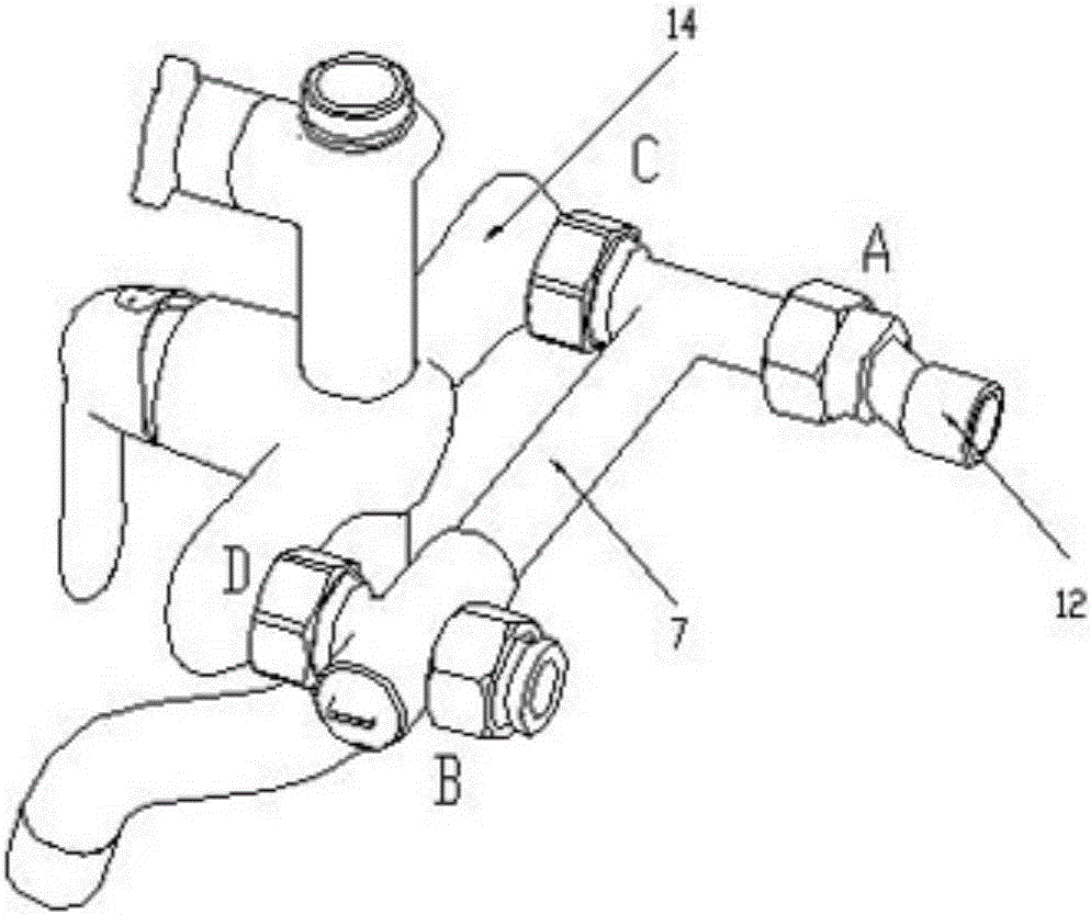 Central hot water one-way valve and central hot water circulating system thereof