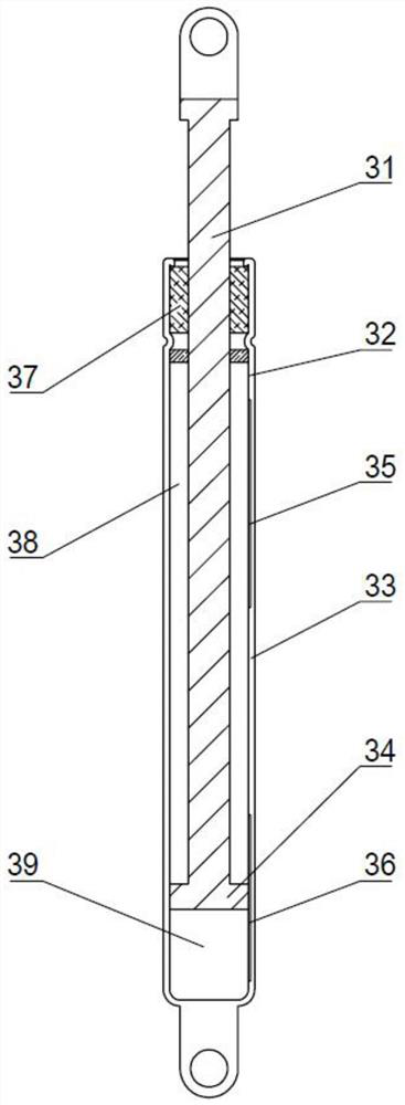 Gas spring and cab side door using gas spring