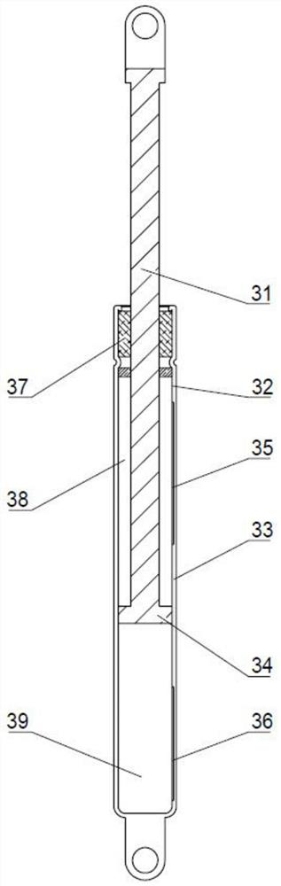 Gas spring and cab side door using gas spring