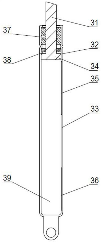 Gas spring and cab side door using gas spring