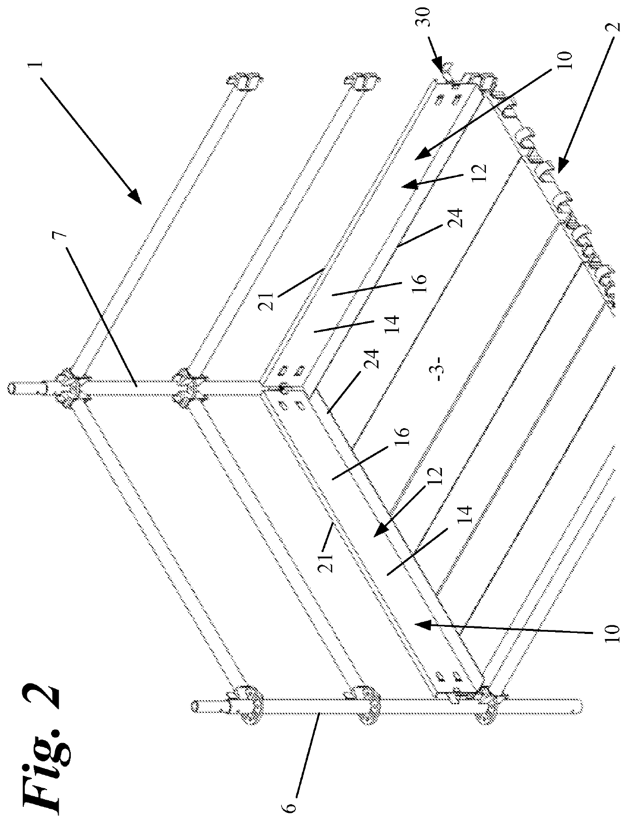 Toe board for scaffolding