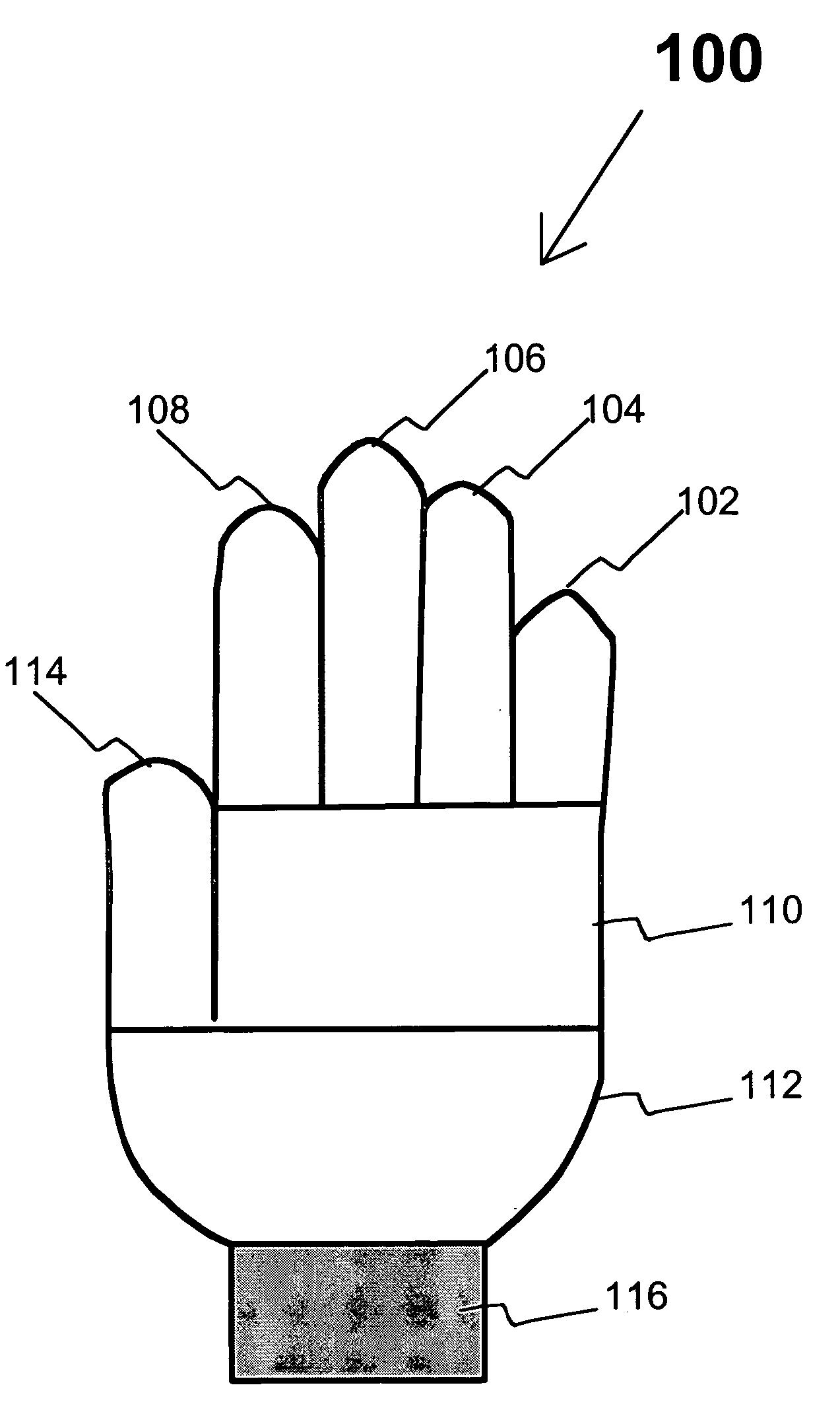 Knitted glove with controlled stitch stretch capability