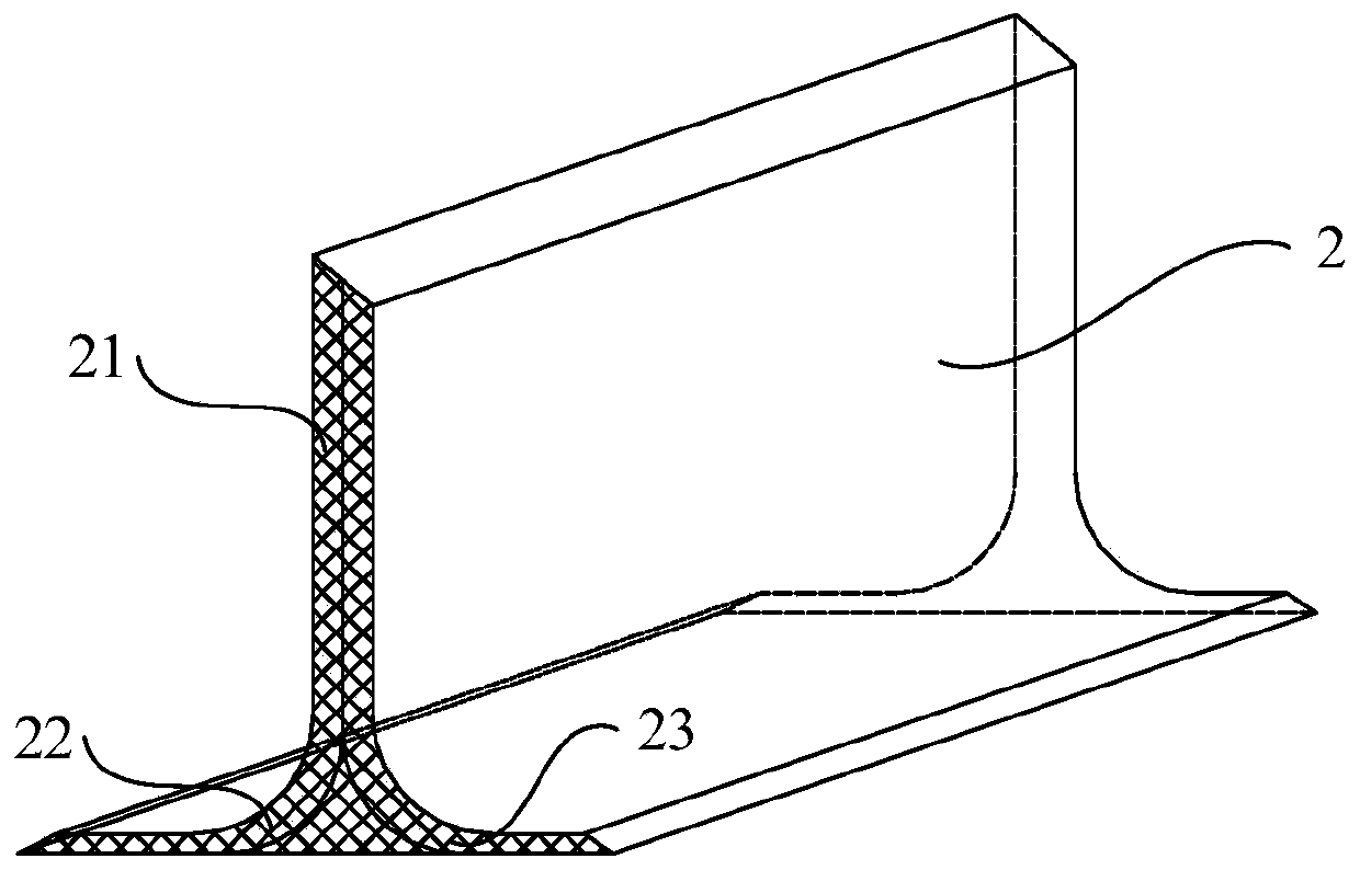 Web adhesive foot for wind turbine blade, wind turbine blade and forming method thereof