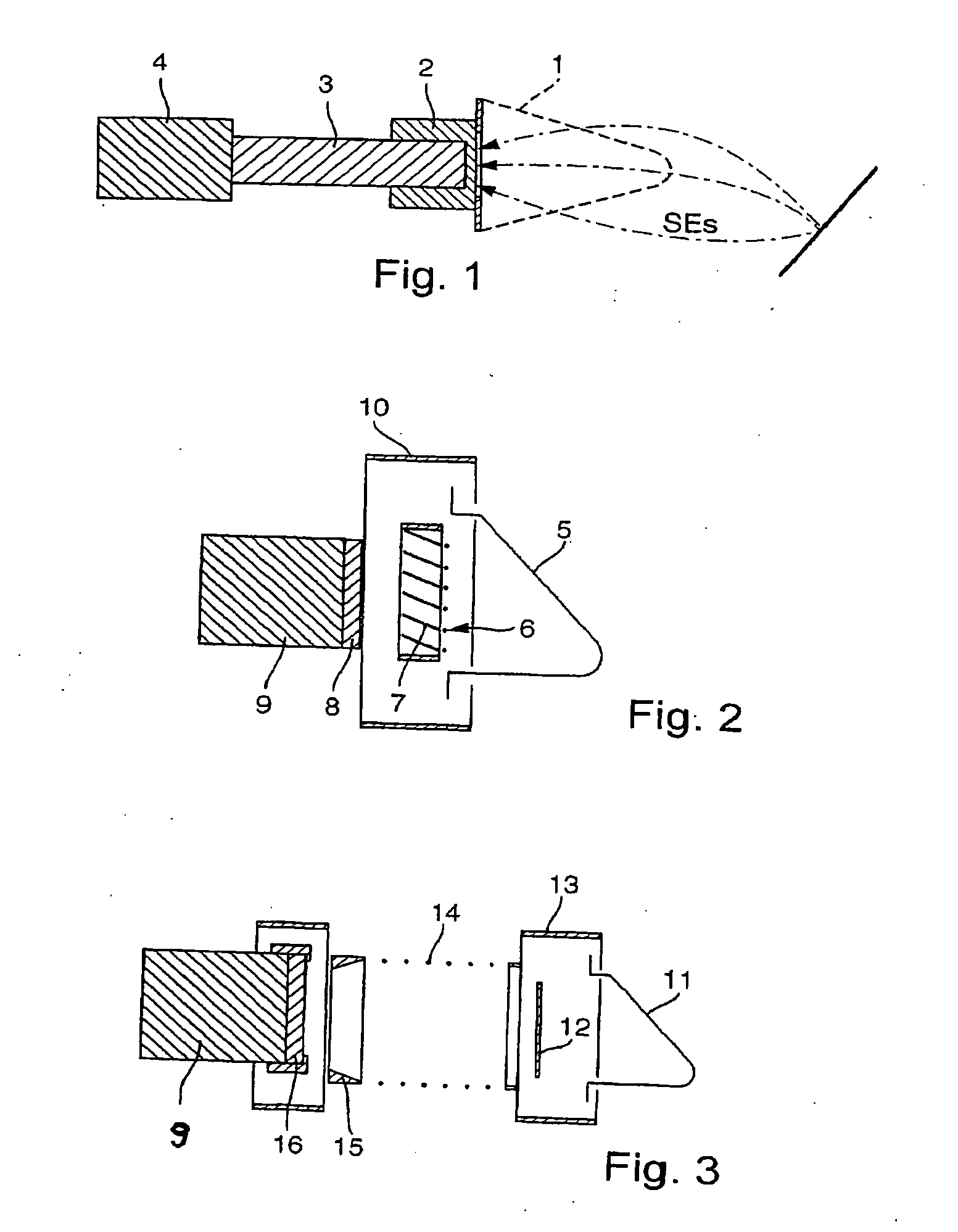 Particle detector for secondary ions and direct and or indirect secondary electrons