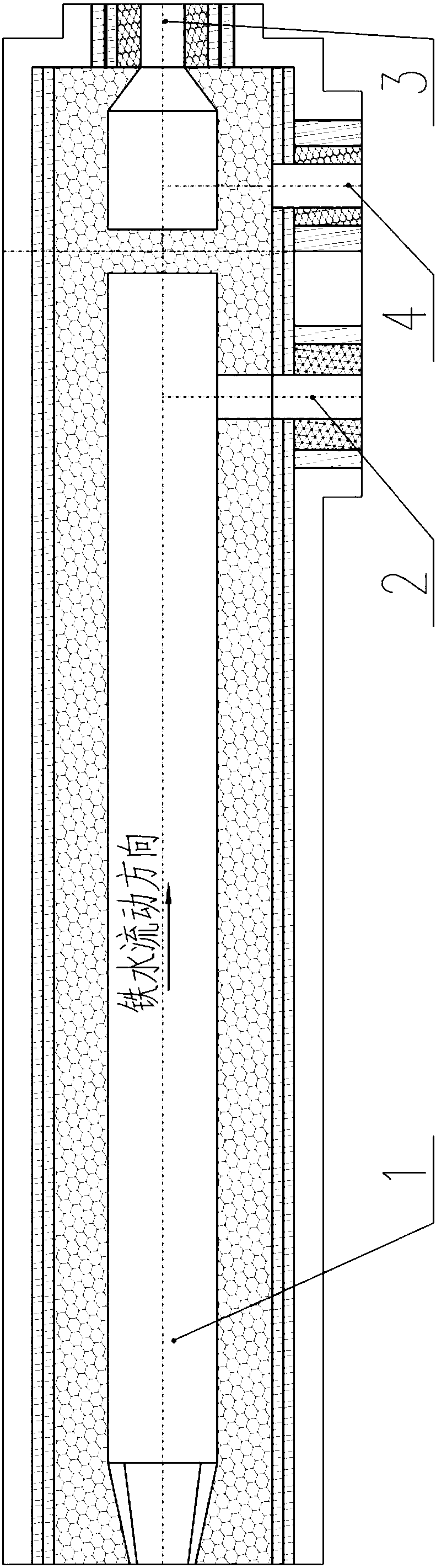 A retractable blast furnace tapping main ditch steel structure