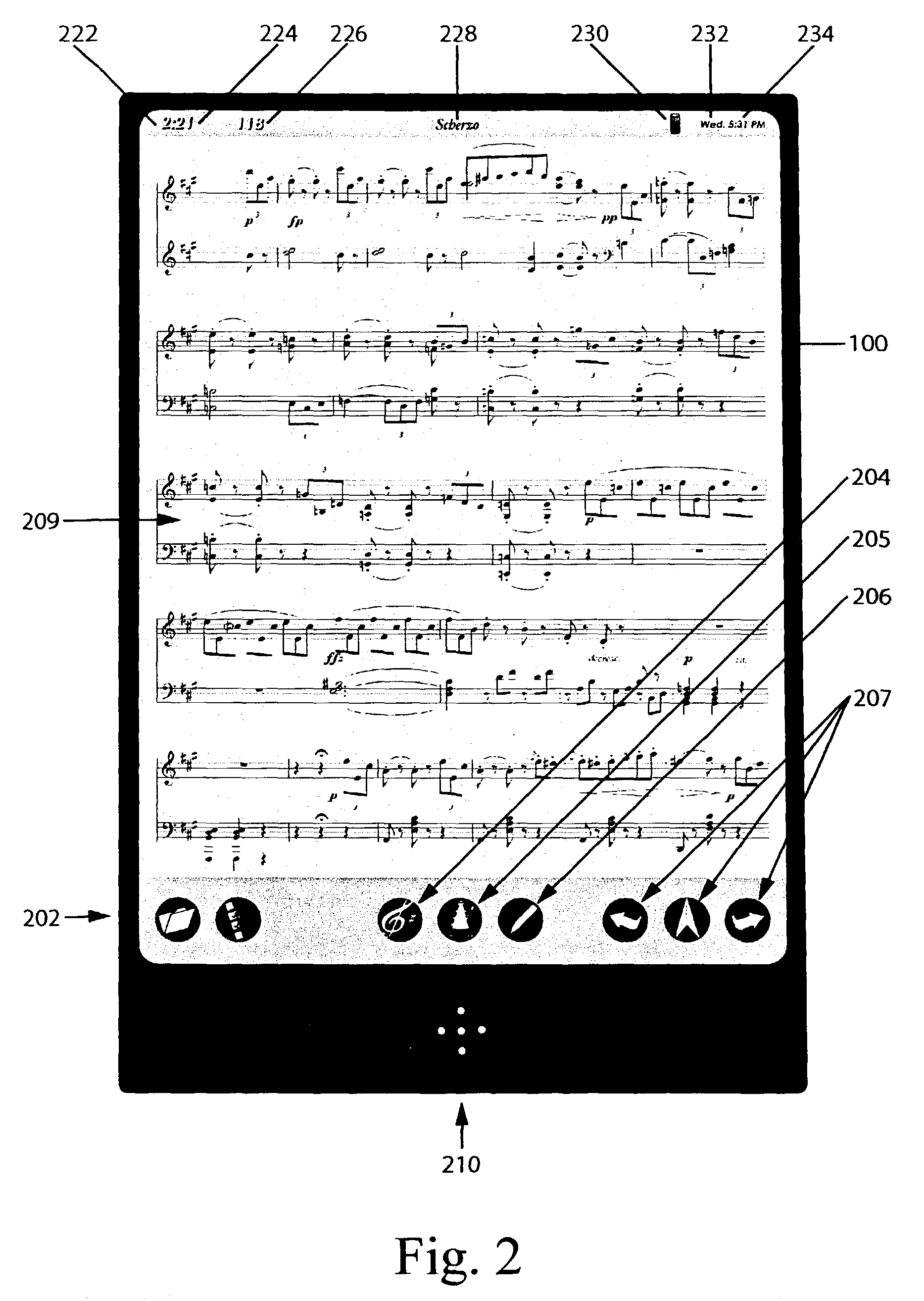 Electronic music display appliance and method for displaying music scores