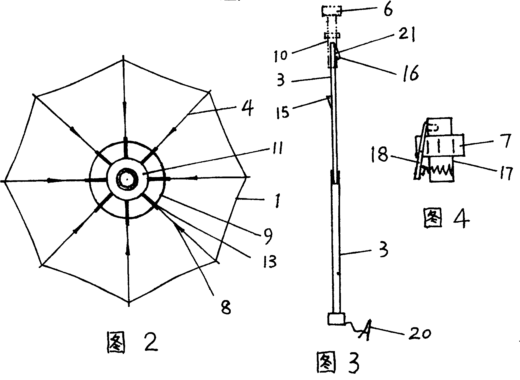 Two-purpose umbrella capable of being hand held and worn