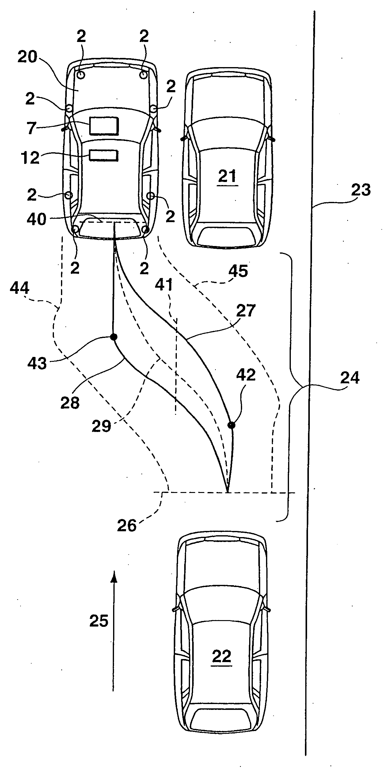 Driver-assist device, in particular, for parking a vehicle