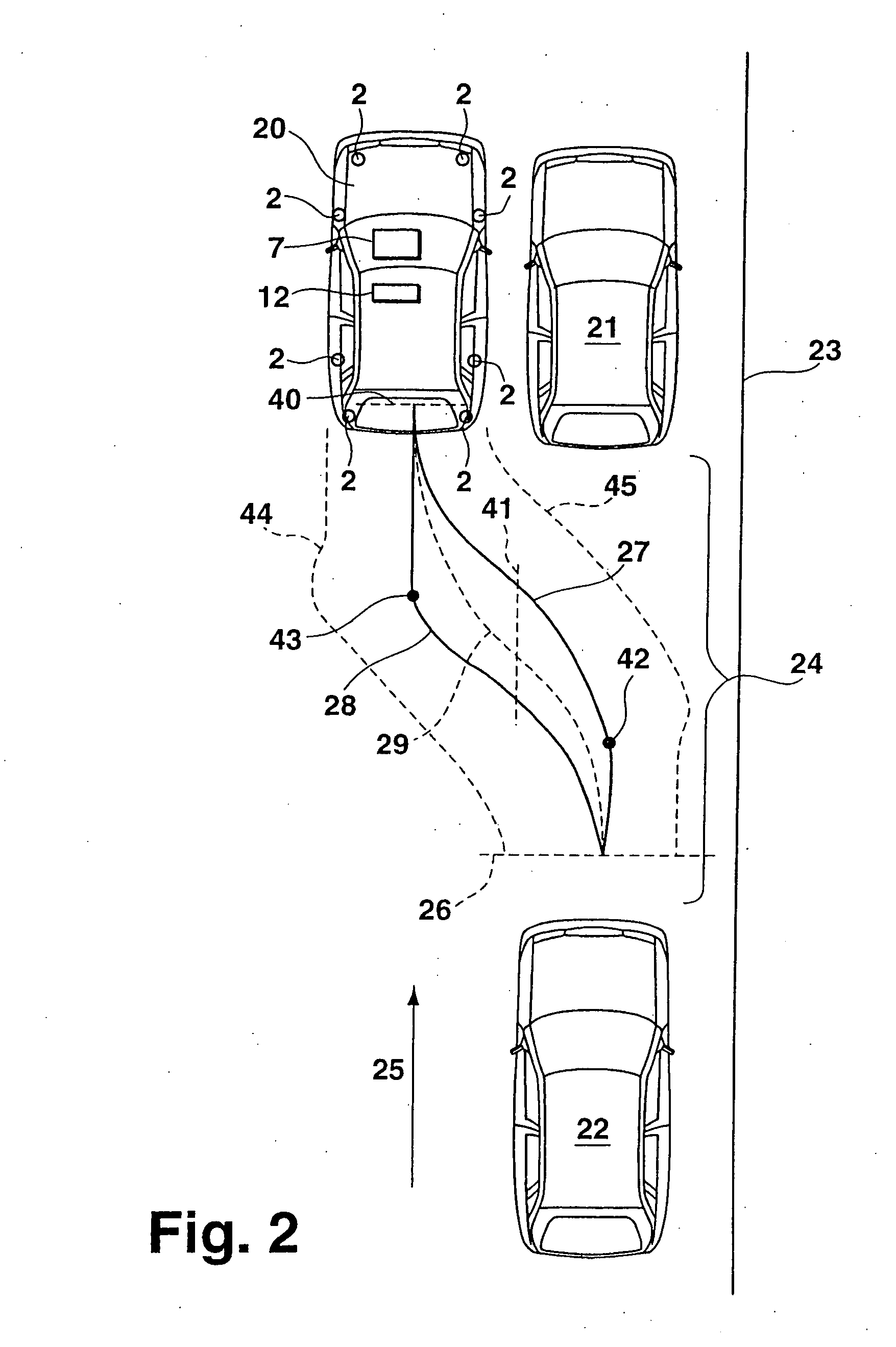 Driver-assist device, in particular, for parking a vehicle
