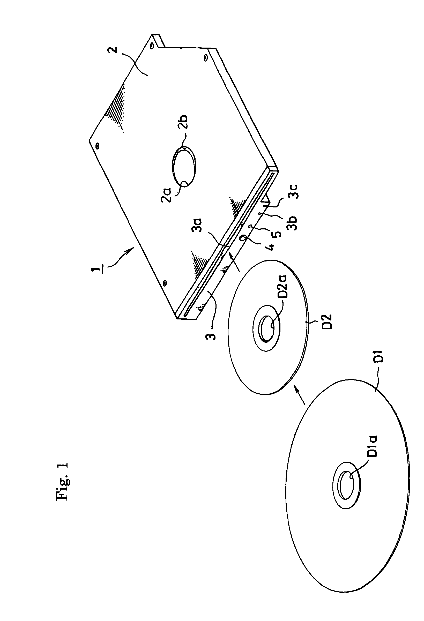 Disc device with shutter to block insertion of a disk