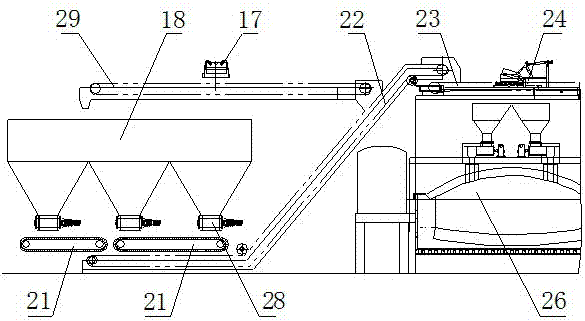 Secondary lead smelting furnace charge automatic conveying system and method