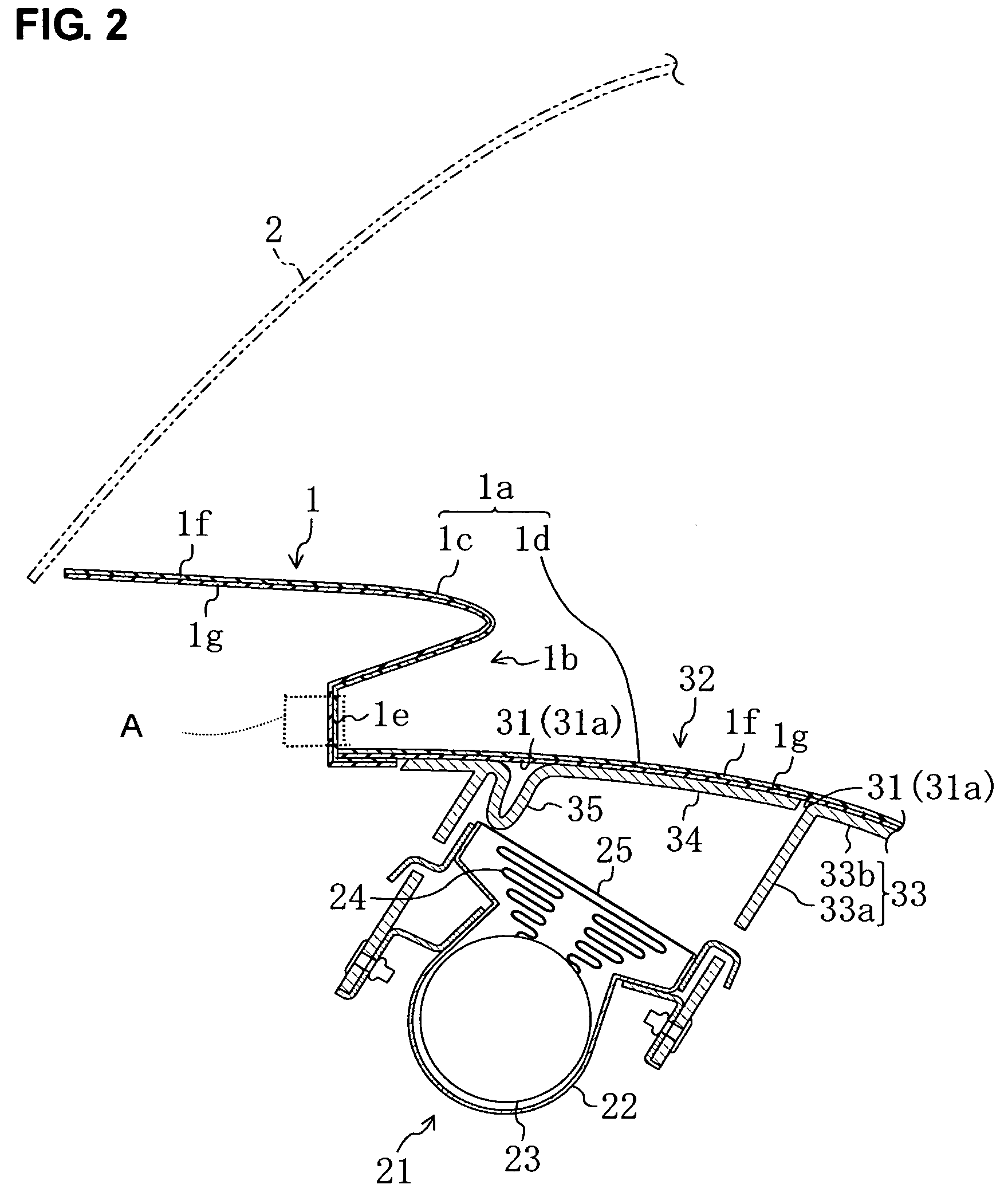 Instrument panel structure with airbag unit