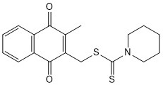 Application of piperidine-1-dithioformate-3-methyl-1, 4-dioxo-1, 4-dihydronaphthalene-2-methyl ester