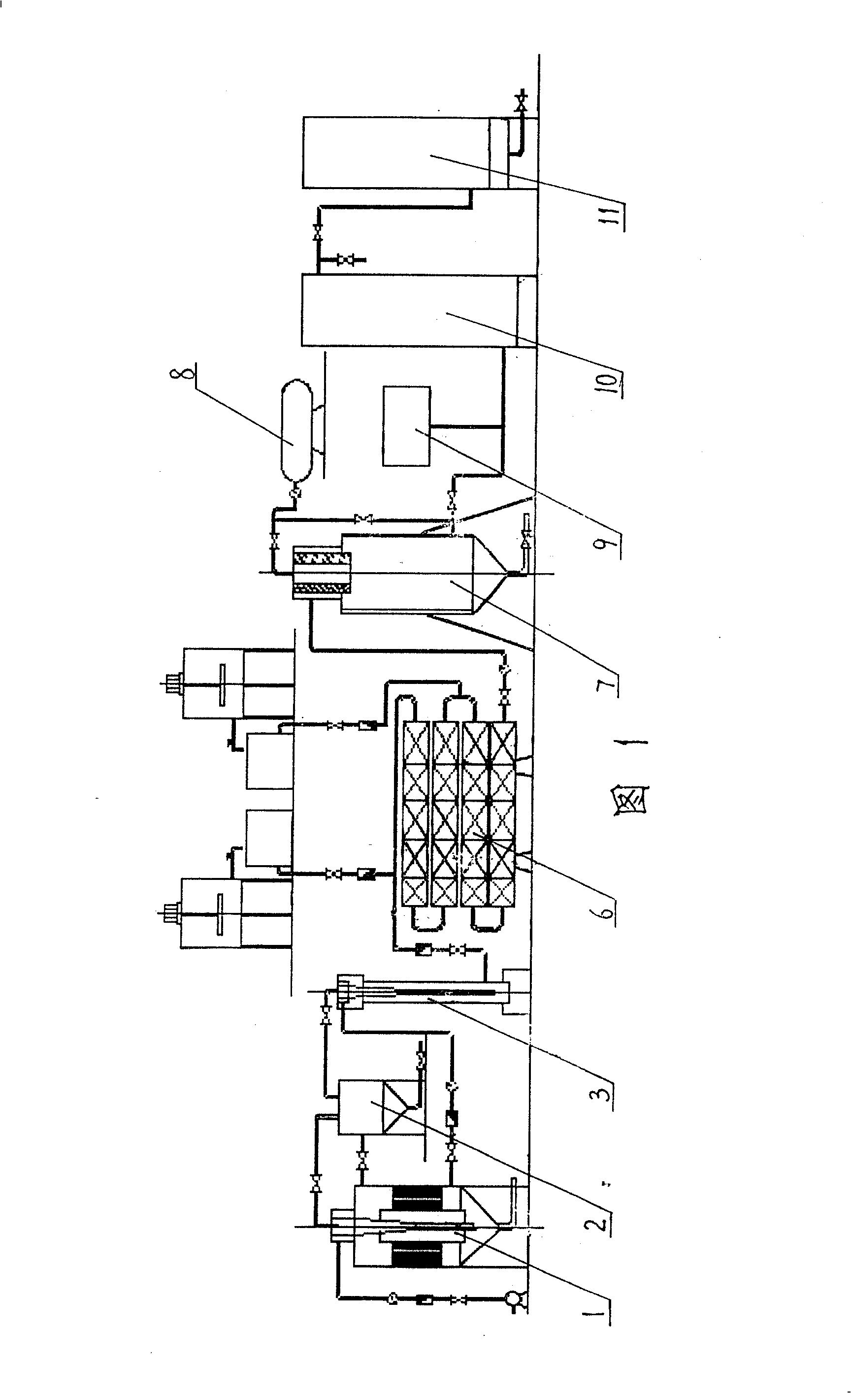 Process for assistant chemical treatment of oil field sullage rotational flow