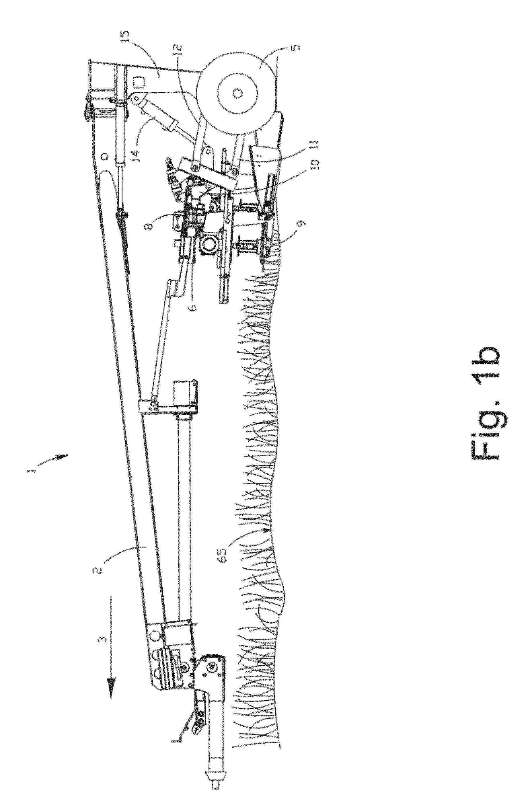 Self-leveling four-bar linkage for suspending a header of an agricultural implement