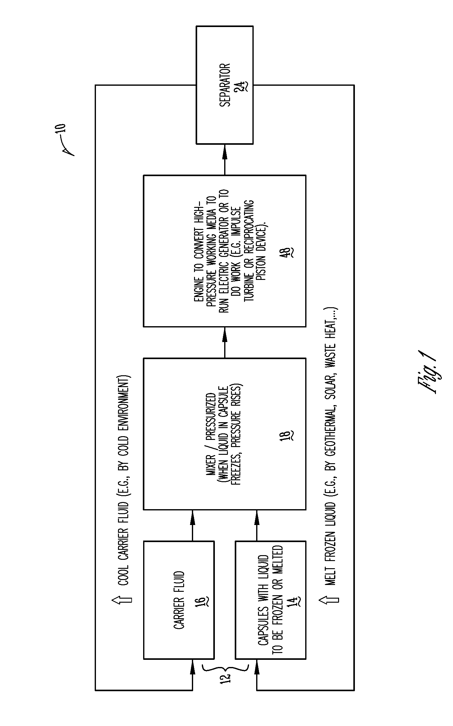 Method and apparatus for energy harvesting through phase-change induced pressure rise under cooling conditions