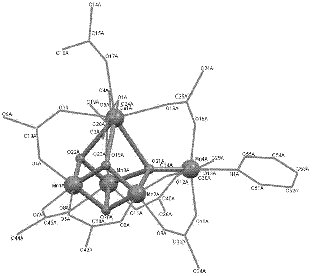 Mn4CaO4 core structure-containing water cracking catalyst and preparation method and application thereof