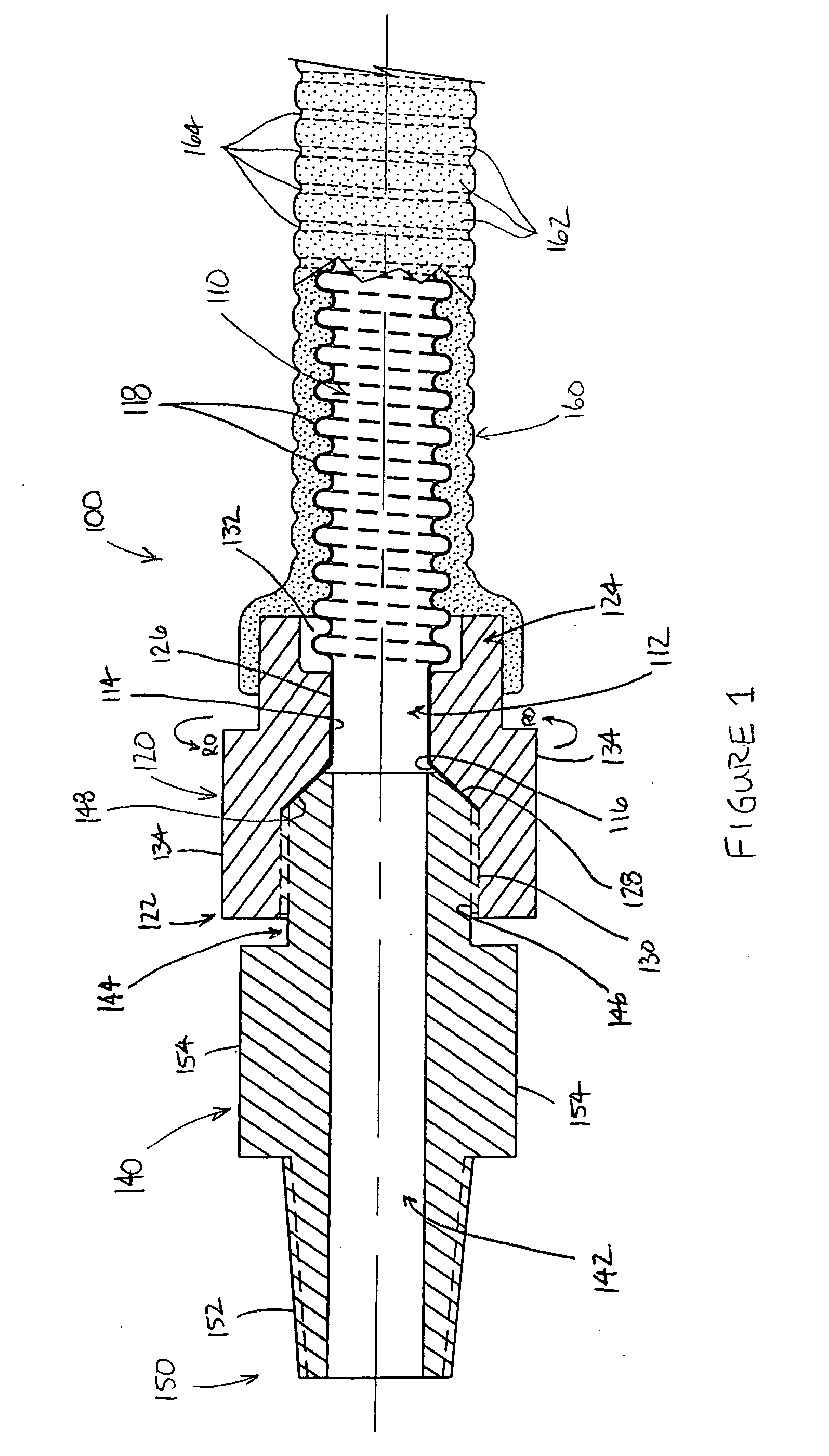 Fluid line connector assembly with antimicrobial coating