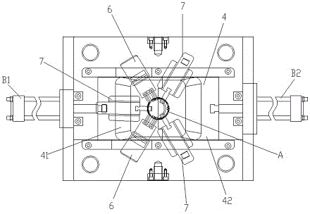 Injection mold of composite core-pulling mechanism