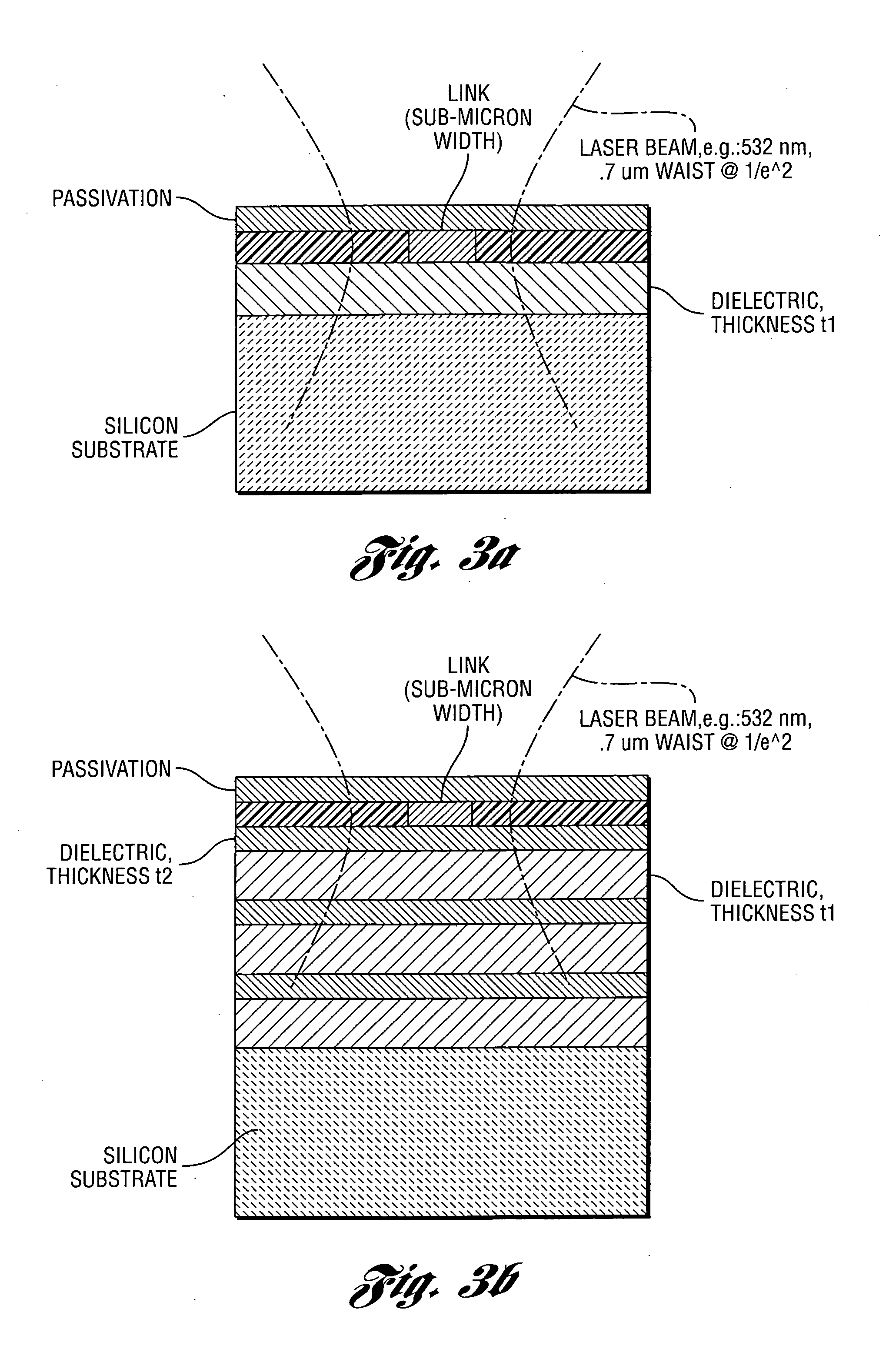 Laser-based method and system for processing a multi-material device having conductive link structures
