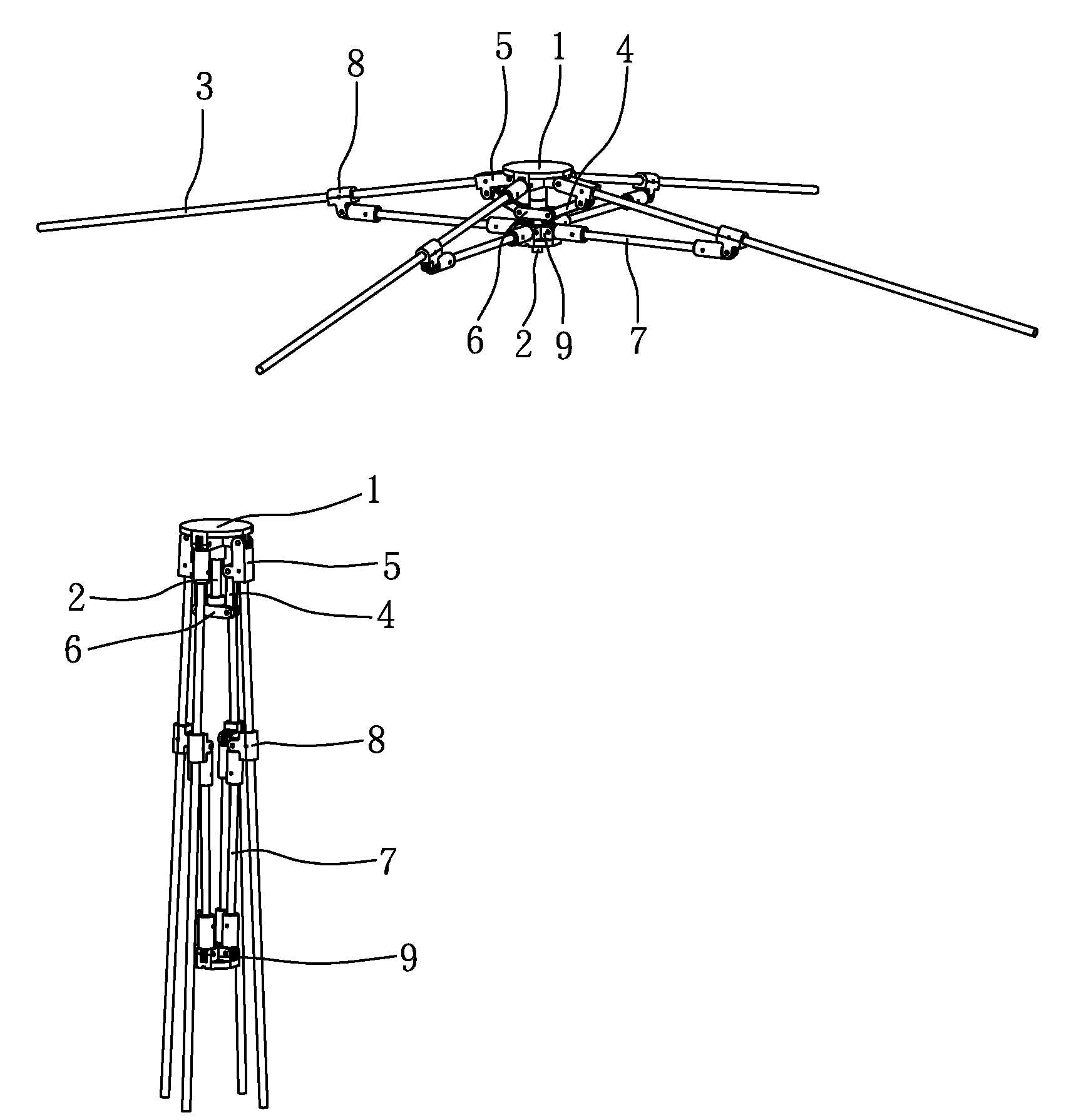 Collapsible tent frame