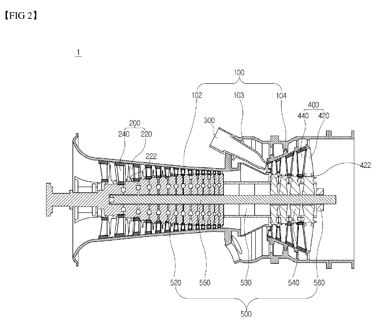 First-stage turbine vane supporting structure and gas turbine including same