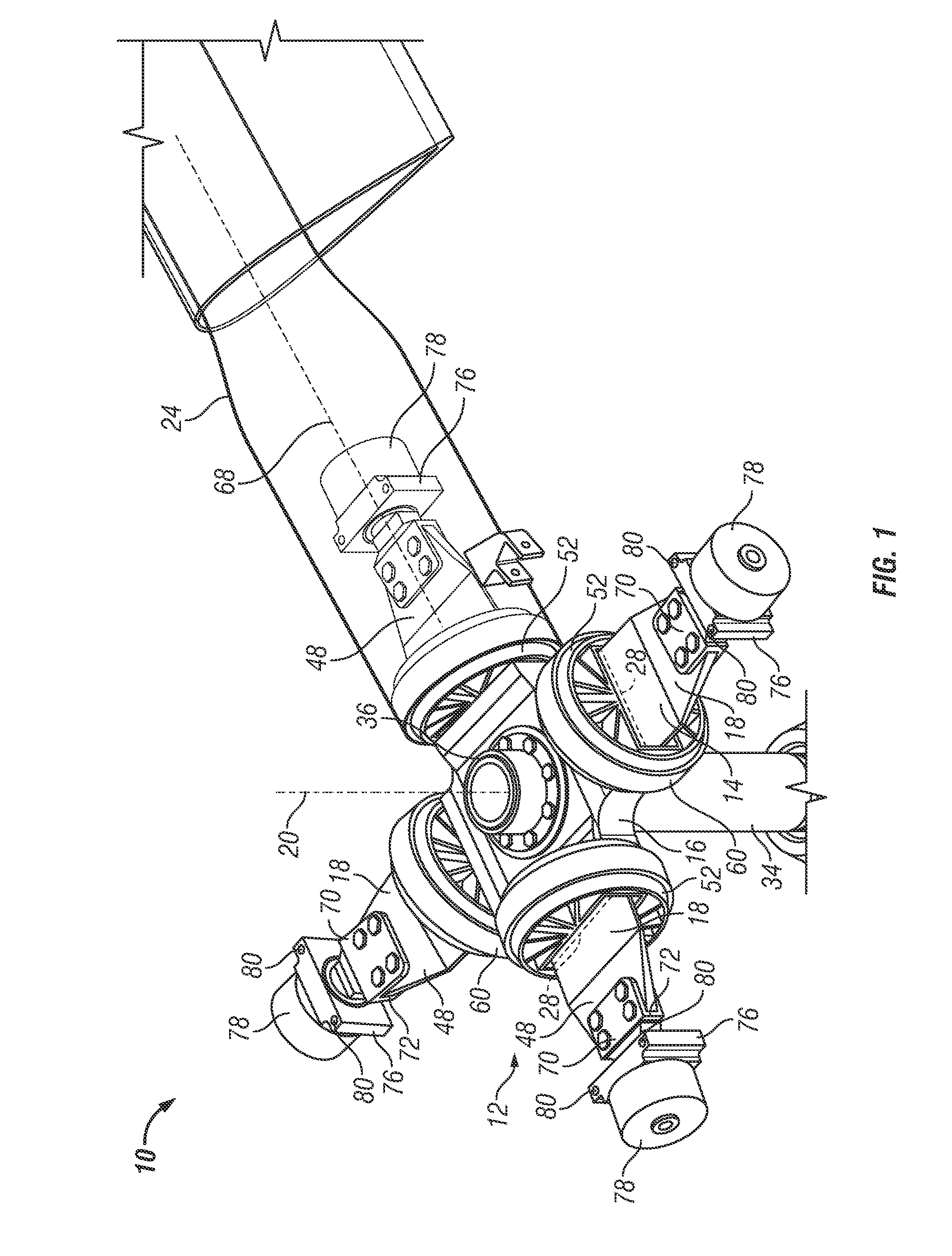 Low offset hingeless rotor with pitch change bearings