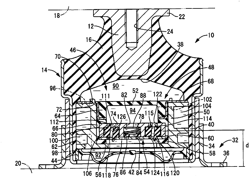 Fluid-enclosed vibration isolation device