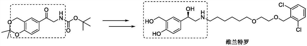 Method for synthesizing vilanterol intermediate from tert-butyl carbamate