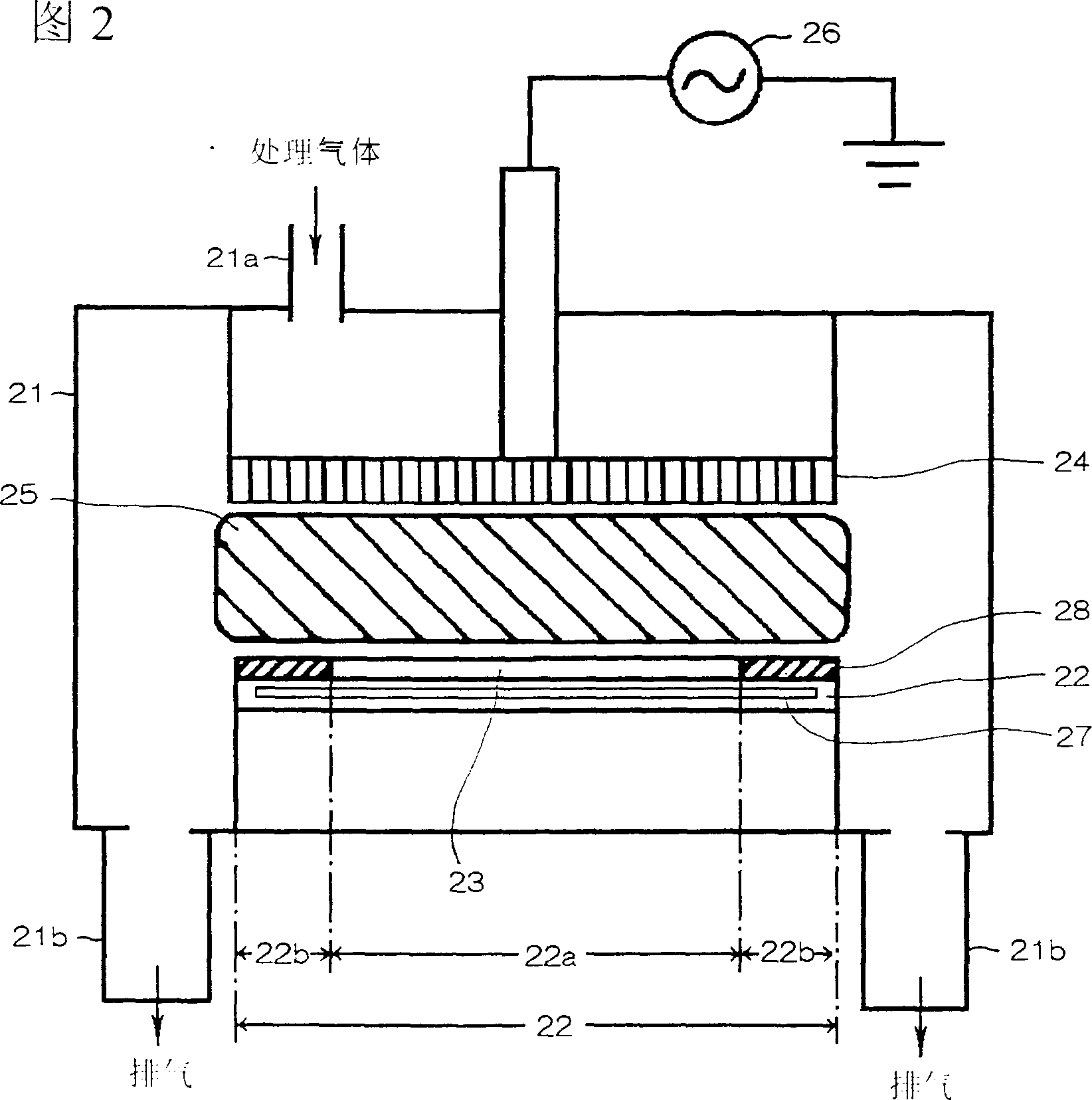 Plasma intensified chemical vapour deposition device
