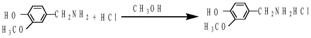 Preparation method of 3-methoxy-4-hydroxybenzylamine hydrochloride