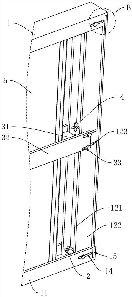 Profile steel reinforced light steel keel partition wall and construction method