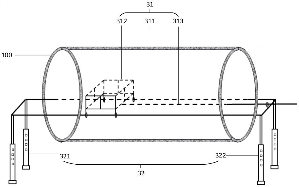 Auxiliary detection system and detection method for drainage pipeline in corrosive environment