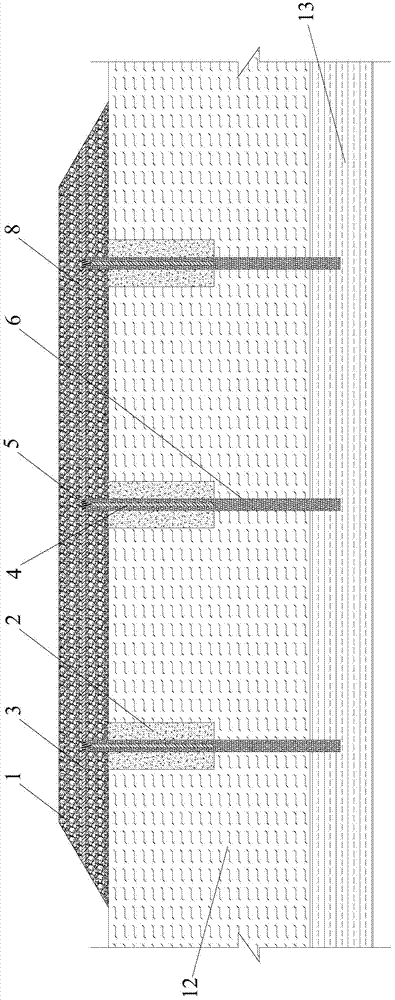 Soft soil roadbed drainage prepressing rear blocking structure and construction method
