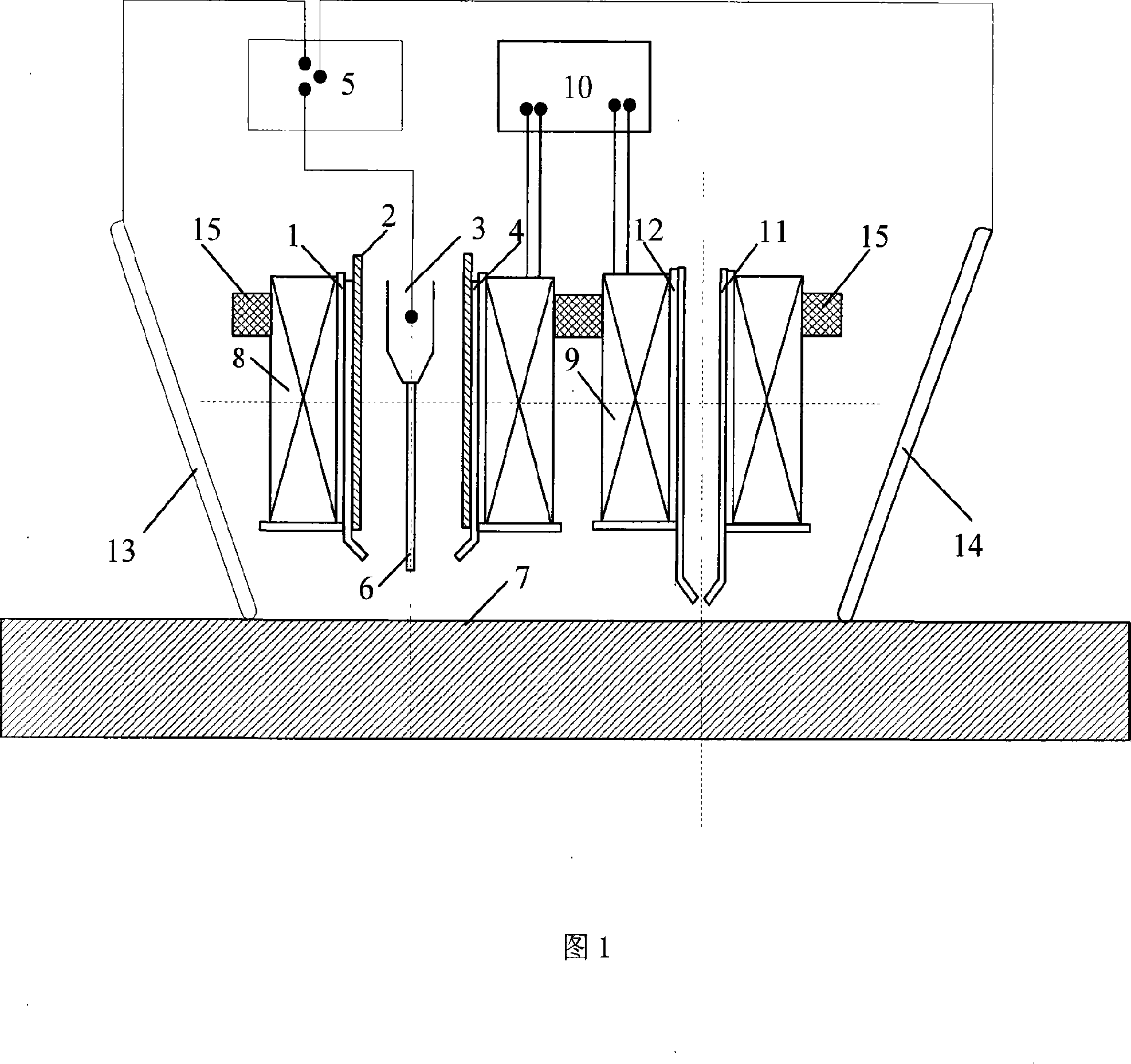 Consumable electrode surfacing method of electromagnetic complex field, and the device and extension application thereof