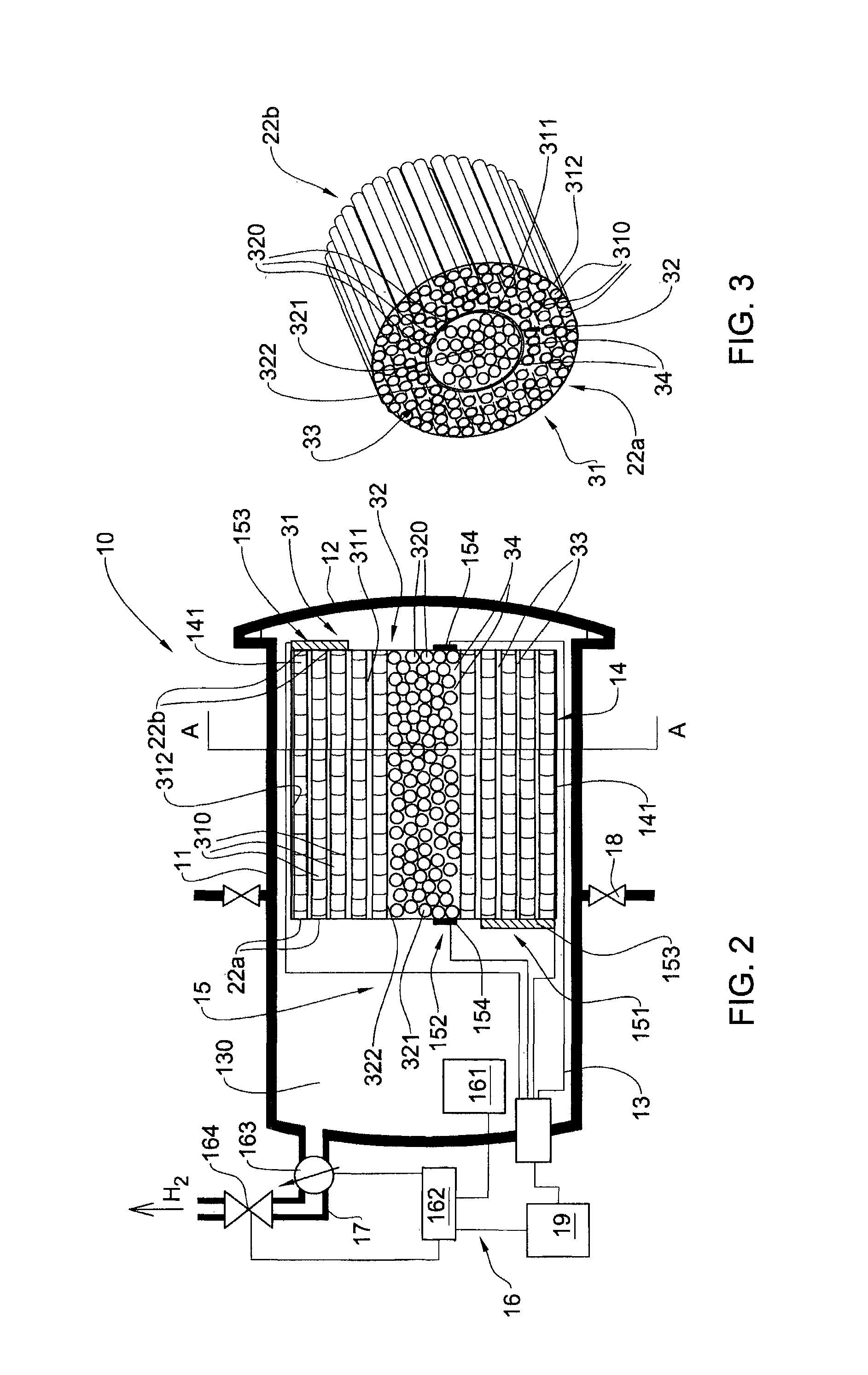 Apparatus and cartridge for storage of compressed hydrogen gas