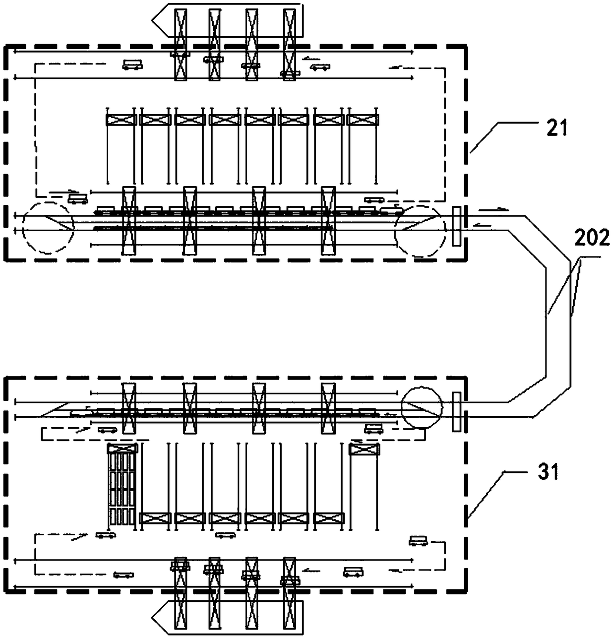 Container transportation system and method based on river and ocean combined transportation
