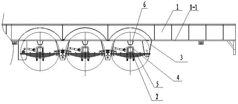 Semitrailer with inverted plate springs