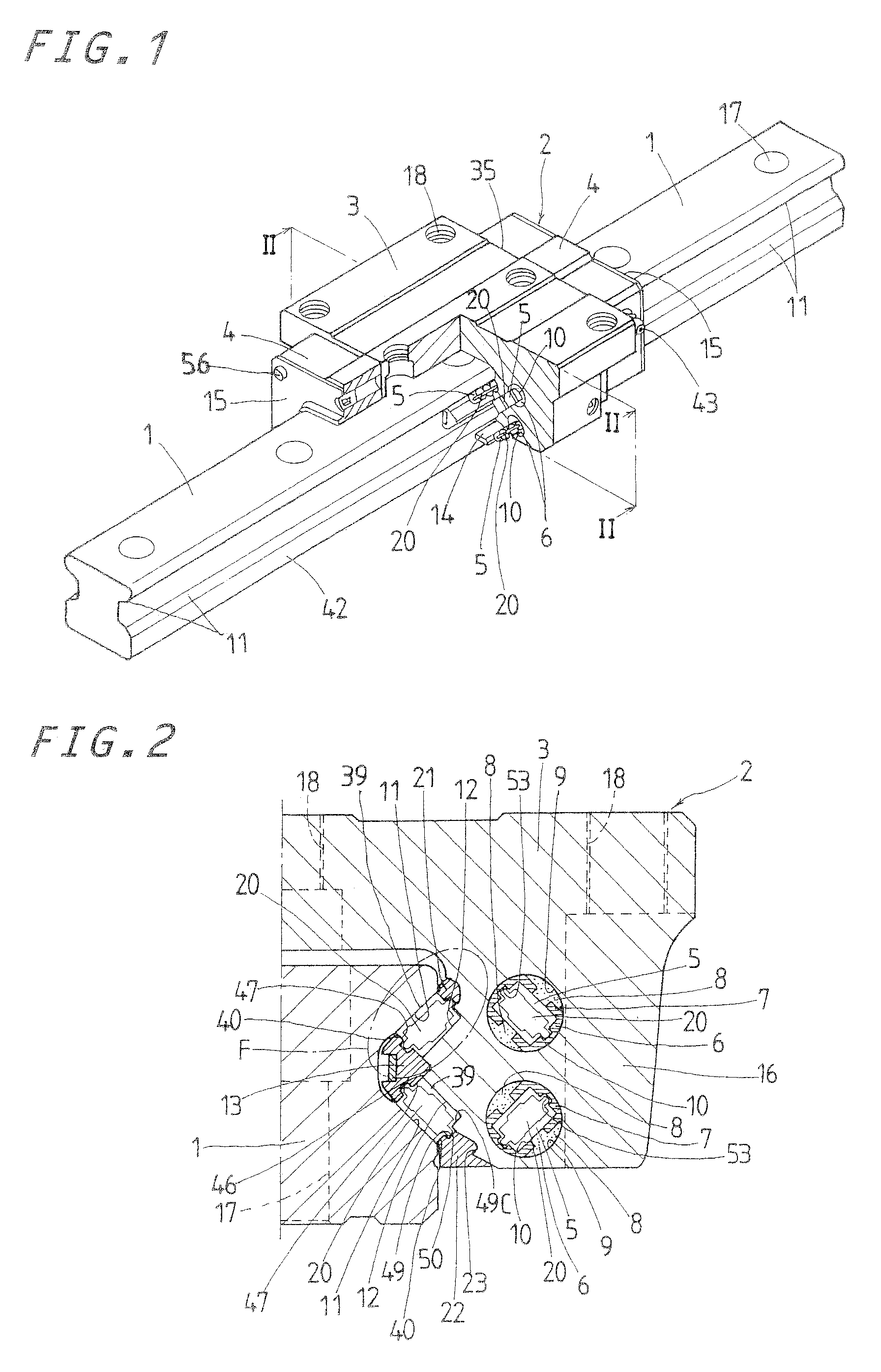 Linear motion guide unit with retainer for rolling element