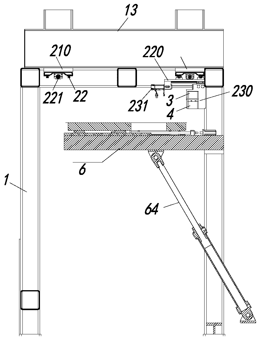 Three-axis moving mechanism for online detection of strip steel