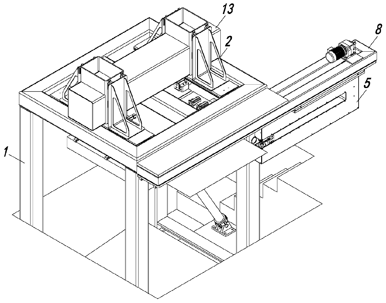 Three-axis moving mechanism for online detection of strip steel