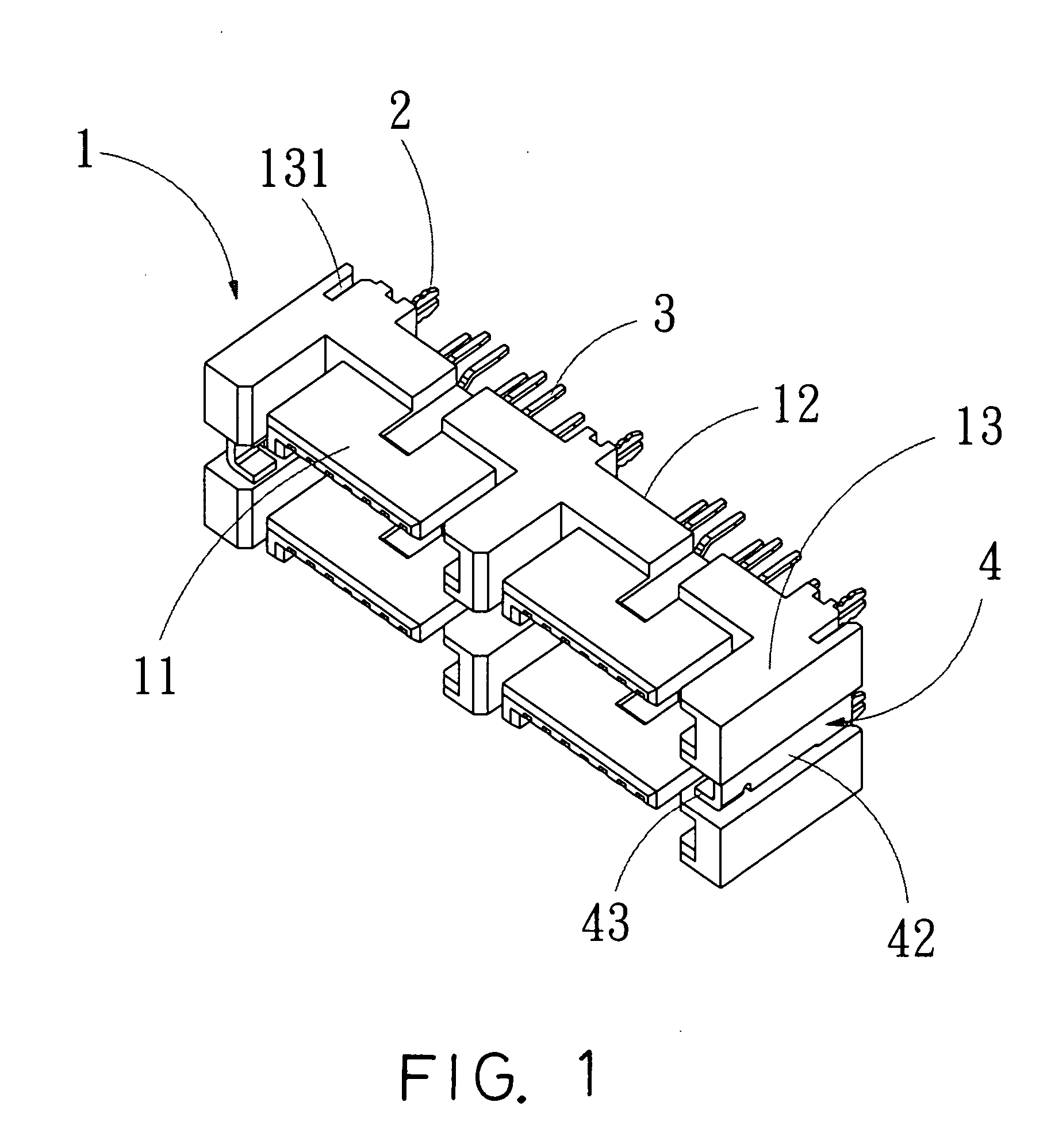 Combination of electrical connectors