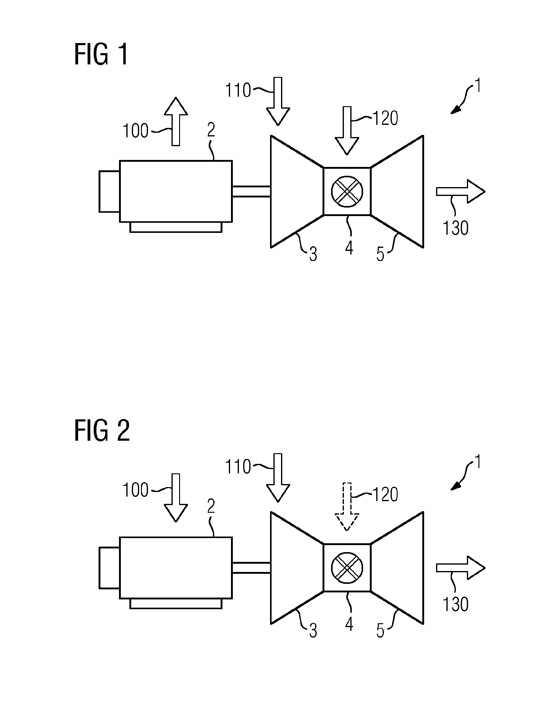 Provision of negative control power by a gas turbine