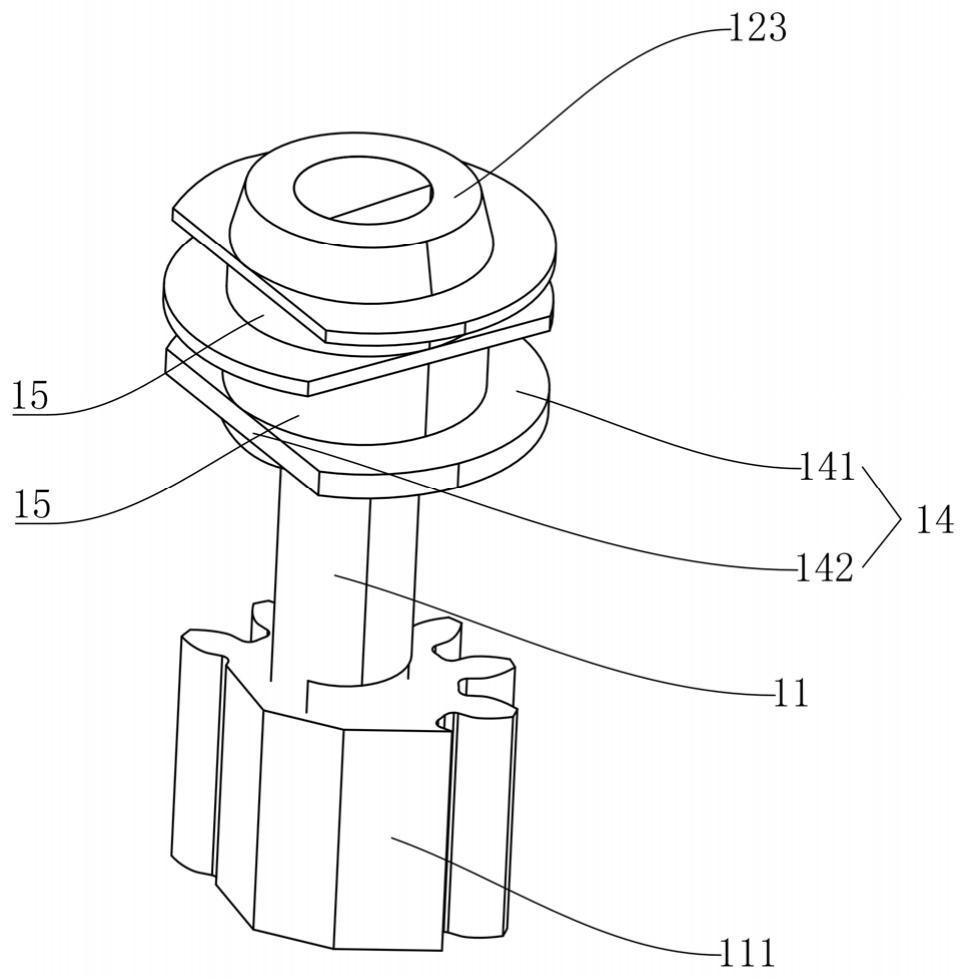 Rotary staggered discharging structure and tableware taking device thereof