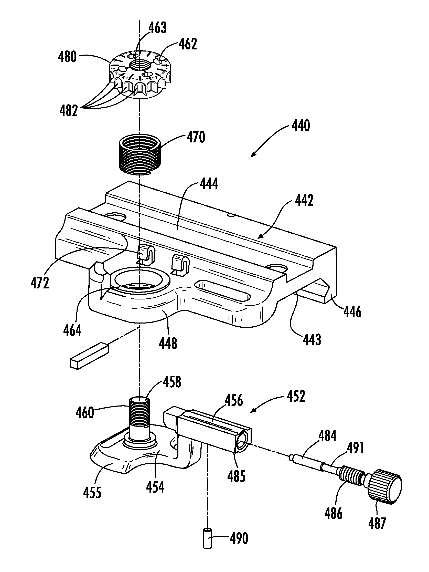 Mounting assembly with adjustable spring tension